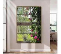 GFXYQPDNV Art Mural Décoratif 3D, Sculptures Murales, Art Suspendu Mural avec Lumière LED, Mur Mur avec De Fausses Fenêtres D'ouverture Illuminées, Lampe Décorative Murale avec Vue De La Fenêtre