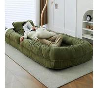 GFXYQPDNV Grand pouf lit pliable pour adultes, grand lit pour chien humain avec dossier réglable à 6 positions, canapé de sol extra épais avec amovible