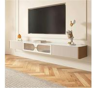 GFXYQPDNV Meuble TV flottant à fixation murale, meuble TV suspendu, console multimédia, centre de divertissement LED flottant - Support TV mural (200 x 23 x 25 cm)