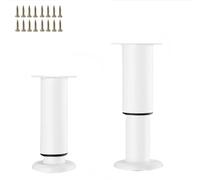 GFYHTN 2 Pcs Pieds de Meuble réglables de 5-110 cm, Pied Central de lit, Pieds de Remplacement en métal Blanc pour canapés, coiffeuses, Meubles TV(15-25cm/6-10in)