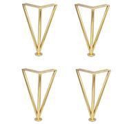 GFYHTN 4 Pièces Pieds de canapé métalliques triangulaires, 12cm/20cm Pieds de Meuble de Salle de Bains, Pieds de Support per Meubles per canapés Basse(Gold,12cm (5in))