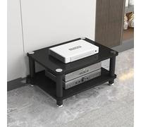 GFYHTN Meuble Multimédia Meuble HiFi À 3 Niveaux, Support De Stockage De Composants Audio, Étagère for Console De Tourne-Disque pour Audio/Vidéo/DVD/Tourne Disque(Black,H30CM)