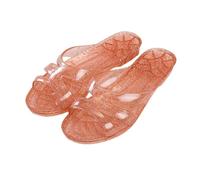 GFZMF Sandales compensées à enfiler pour femme, pantoufles décoratives en cristal pailleté, sandales plates imperméables à séchage rapide, pour intérieur et extérieur, salle de bain, douche