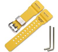 GG-1000 Bracelet de rechange en résine compatible avec Casio Master of G MUDMASTER GG-1000-1A3JF pour homme GG-1000-1A5CR GG-1000-1A3J GWG-100-1A8JF (boucle argentée jaune)