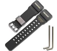 GG-1000 Bracelet de rechange en résine compatible avec Casio Master of G MUDMASTER GG-1000-1A3JF pour homme GG-1000-1A5CR GG-1000-1A3J GWG-100-1A8JF (boucle noire noire)