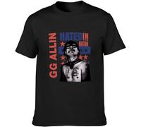 GG Allin Antiseen Discharge Hardcore Punk Black Men T-Shirt Graphic Printed Top Unisex Tee(Small)