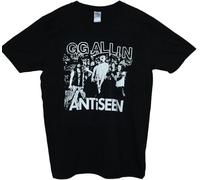 GG Allin Antiseen Hardcore Punk Rock T-Shirt Mens Black Tees Unisex Shirt(Large)