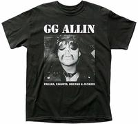 GG Allin Freaks Drunks T Shirt Mens Rock N Roll Band Tee Black Manches Courtes(3X-Large)