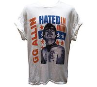 GG Allin T Shirt Antiseen Discharge Hardcore Punk Rock Metal Graphic Band Tee(X-Large)