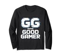 GG Good Gamer Positive Play Pixel Graphic Manche Longue