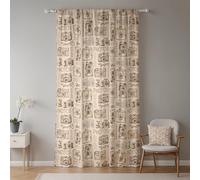 ggaimwf 107x160cm Appareil photo ancien Rideau plis crayon Imprimé lettre dessin animé Rideaux languette arrière Passe-tringle Filtrage la lumière Intimité Rideaux fenêtre pour Salon Salle à 1 Panneau