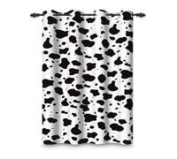ggaimwf 107x160cm Géométrie Rideau œillets Taches de vache laitière Peau de vache Noir Blanc Ferme Animal Isolants Séparateurs de pièces Occultants Rideaux pour fenêtres Chambre Salon,1 panneau simple