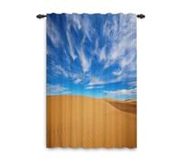 ggaimwf 107x160cm Paysage Naturel Rideau Aspect Lin Vaste désert Nuageux Ciel Bleu Pittoresque Paysage Filtrage de la lumière Séparations Intimité Rideaux pour fenêtres Chambre Salon,1 Panneau Simple