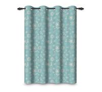 ggaimwf 107x160cm Rideau à œillets fleuri Bleu Fleur Botanique Chic animé Fleurs sauvages Ferme Isolation thermique Séparations de pièces Occultant Rideaux pour fenêtres Chambre Salon,1 panneau simple