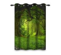 ggaimwf 107x160cm Rideau à œillets Forêt Sauvage Vert Jungle Arbres centenaires Paysage Naturel Paysage Thermique Séparations de pièces Occultant Rideaux pour fenêtres Chambre Salon,1 Panneau Simple