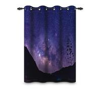 ggaimwf 107x160cm Rideau à œillets Paysage Naturel Ciel Nocturne Nébuleuse Montagne Fantastique Rustique Paysage Séparations de pièces Occultant Rideaux pour fenêtres Chambre Salon,1 Panneau Simple