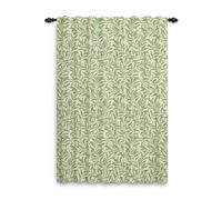 ggaimwf 107x160cm Rideau à Passe-Tringle à Motif de Feuilles Branches Vertes Peinture de Plantes Rideaux Plis Crayon 80% occultants Onglet arrière Habillages de fenêtre pour Salon Chambre 1 Panneau