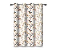 ggaimwf 107x160cm Rideau occultant Arc-en-Ciel pour Chambre d'enfant Bohème Attrape-rêves Lune Œillet Séparateur de pièce Rideaux pour fenêtres Bébés Filles Salle de Jeux Salon,1 Panneau Simple