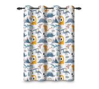 ggaimwf 107x160cm Rideau occultant Dinosaure pour Chambre d'enfant Jurassique Dino coloré Impression d'animaux Œillet Thermique Rideaux de fenêtre pour Salle de Jeux pour bébé garçon,1 Panneau Simple