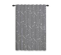 ggaimwf 107x160cm Rideau Passe-Tringle pour Chambre d'enfant Étoile argentée Brillante Impression Filtrage de la lumière Séparations Intimité Rideaux pour Salle de Jeux Salon,1 Panneau Simple