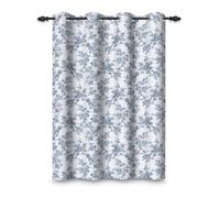 ggaimwf 117x229cm Rideau à œillets Vintage Motifs Floraux Bleu Fleur Campagne Style Cottage Shabby Chic À Motifs Séparations de pièces Occultation Rideaux pour fenêtres Chambre Salon,1 Panneau Simple