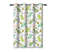 ggaimwf 132x214cm Rideau occultant Dinosaure pour Chambre d'enfant Animaux Jurassique Mignon Dino Vert Volcan Œillet Thermique Rideaux de fenêtre pour Salle de Jeux pour bébé garçon,1 Panneau Simple