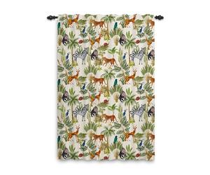 ggaimwf 132x214cm Safari Rideau Passe-Tringle pour Chambre d'enfant Zèbre Orang-outan Tropical Animal Filtrage de la lumière Intimité Pli Crayon Rideaux pour fenêtre Salle Jeux pour bébé,1 Panneau