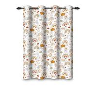 ggaimwf 135x175cm Rideau occultant Arc-en-Ciel pour Chambre d'enfant Soleil Nuages Pluie Étoile Mignon Ciel coloré Œillet Rideaux pour fenêtres Bébés Filles Salle de Jeux Salon,1 Panneau Simple