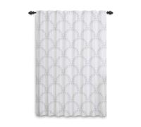 ggaimwf 135x245cm Rideau à Plis Crayon géométriques Gris Clair Floral Coquillage Motif Rideaux à Passe-Tringle Blocage lumière Onglet arrière Habillages fenêtre pour Salon Chambre à Coucher 1 Panneau