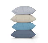 ggaimwf Couleur Unie Housses de Coussin en Aspect Lin pour canapé Bleu Coussin pour Le lit Vie Chaleureux Couleur morand Fait Main Carré Housses de Coussin avec éclair Invisible 40x40cm Lot de 4