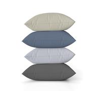 ggaimwf Couleur Unie Housses de Coussin en Aspect Lin pour canapé Continental Coussin pour Le lit Nordique Couleur morand Fait Main Carré Housses de Coussin avec éclair Invisible 40x40cm Lot de 4