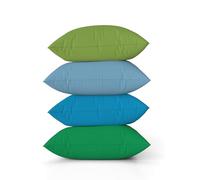 ggaimwf Couleur Unie Housses de Coussin en Lin pour canapé Bleu Brillant Coussin pour Le lit Couleur Peinte à l’Huile Fait Main Carré Housses de Coussin avec Fermeture éclair Invisible 40x40cm Lot 4