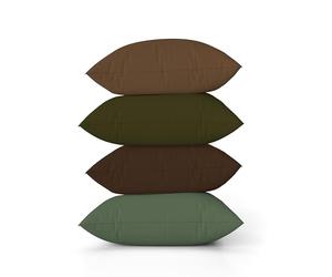 ggaimwf Couleur Unie Housses de Coussin en Lin pour canapé Bois de bûche Coussin pour Le lit Nordique Couleur Forêt Fait Main Carré Housses de Coussin avec Fermeture éclair Invisible 50x50cm Lot de 4