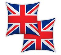ggaimwf Cousin Canape Drapeau Anglais Housses de Coussin Union Jack Drapeau Britannique Royaume-Uni Housses d'oreiller pour canapé Accueil Taie d'oreiller décorative Chambre Salon 60x60cm Lot de 2