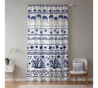 ggaimwf Fenêtre de Rideaux Nautiques Marine Méduses Corail Style Boho Rideaux à thème Marin pour Le Salon la Chambre la Porte Le Rideau de séparation de pièce 117x229cm 1 Panneau