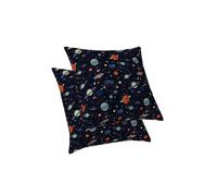 ggaimwf Galaxie Housse de Coussin Ensemble de 2 Espace extérieur Planète Univers Étoile Météorite Jetez des taies d’Oreiller Oreillers décoratifs pour Enfants Lit Canapé Salon Chambre 40x40cm