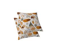 ggaimwf Housses de Coussin Animaux de la Jungle Style Hobo Imprimé éléphant Afrique Coussins pour Enfants Décor de pépinière Chambre de Filles Taies d’Oreiller pour Tout-Petits 40x40cm Lot de 2