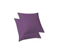 ggaimwf Housses de Coussin en Aspect Lin de Couleur Unie pour canapé Coussin Continental pour lit Double-Face Violet Lavande Housses de Coussin carrées avec Fermeture éclair Invisible 45x45cm Lot de 2