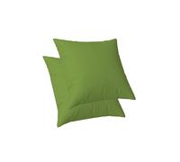 ggaimwf Housses de Coussin en Aspect Lin de Couleur Unie pour canapé Coussin Continental pour lit Double-Face Vert Clair Fait Main Housses de Coussin carrées avec éclair Invisible 50x50cm Lot de 2