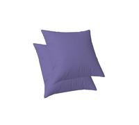 ggaimwf Housses de Coussin en Aspect Lin de Couleur Unie pour canapé Coussin Continental pour lit Double-Face Iris Violet Fait Main Housses de Coussin carrées avec éclair Invisible 40x40cm Lot de 2