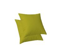 ggaimwf Housses de Coussin en Lin de Couleur Unie pour canapé Coussin Continental pour lit Double-Face Jaune Moutarde Housses de Coussin carrées avec Fermeture éclair Invisible 45x45cm Lot de 2