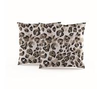 ggaimwf Housses de Coussin Imprimé léopard Animal Abstrait Gris Blanc Housses de Coussin Chasse Taie d'oreiller Coussins pour Enfants pour Salle de Jeux canapé Chambre à Coucher 46x46cm Lot de 2