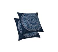 ggaimwf Housses de Coussin Mandalas Ethnique Boho Arabesque Abstrait Motif de Fleurs Boussole Housses de Coussin Bleu Coussins traversins pour canapé Lit Coussins décoratifs 60x60cm Ensembles 2