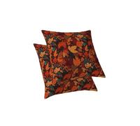 ggaimwf Lot de 2 Taies d'oreiller Feuilles Orange brûlée Automne Feuille d'érable Aspect Lin Housses de Coussin décoratives pour Fête Canapé Chaise Maison Salon Lit Couvre-oreillers carrés 60x60cm