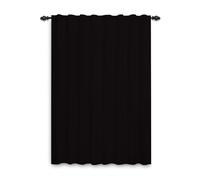 ggaimwf Passe-Tringle à Rideaux uni Noir Rideaux Salon Moderne Rideaux de fenêtre Simples Chambre Bureau Couloir Rideau d'intimité Intérieur Rideaux à Panneaux Poids Pli Crayon 117x175cm 1 Panneau