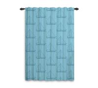 ggaimwf Rideau de fenêtre Impression de voiliers Bleu Nautique Rideau plissé Crayon avec Ruban à Volants Salon Rideaux de Chambre d'enfants Porte-Patio extérieure Passe-Tringle 135x245cm 1 Panneau