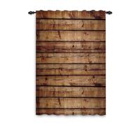 ggaimwf Rideau en Bois Rustique pour fenêtre Planches de Bois Rideau drapé Vintage Marron Décor de Ferme Salon Chambre Thème Country Cowboy Rideau de Séparation Intérieur 107x160cm 1 Panneau