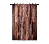 ggaimwf Rideau en Bois Rustique Texture Marron pour Fenêtre - Décor de Ferme Country Cowboy pour Salon Chambre - Séparation Intérieur Passe-Tringle 132x214cm 1 Panneau
