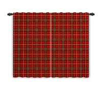 ggaimwf Rideaux à Carreaux Rouges pour Chambre à Coucher Tartan Décoration Moderne Traitement de fenêtre Rideau à Plis Crayon Penal Hiver Salon Maison de Campagne Festif de Noël 107x160cm Lot de 2