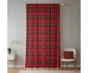 ggaimwf Rideaux à Carreaux Rouges pour Chambre à Coucher Tartan Décoration Moderne Traitement de fenêtre Rideau à Plis Crayon Penal Hiver Salon Maison de Campagne Festif de Noël 135x245cm 1 Panneau